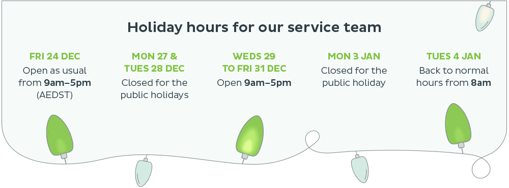 tal holiday opening hours
